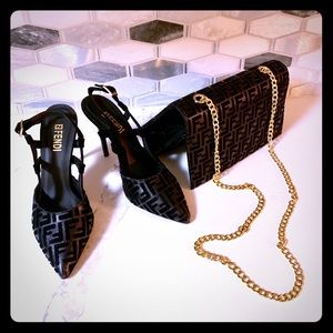Women’s designer heels and purse
